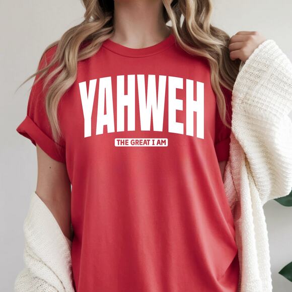 Women Christian Shirt Yahweh the Great I am Faith Tshirt Graphic Tee Unisex Gift - Picture 3 of 4